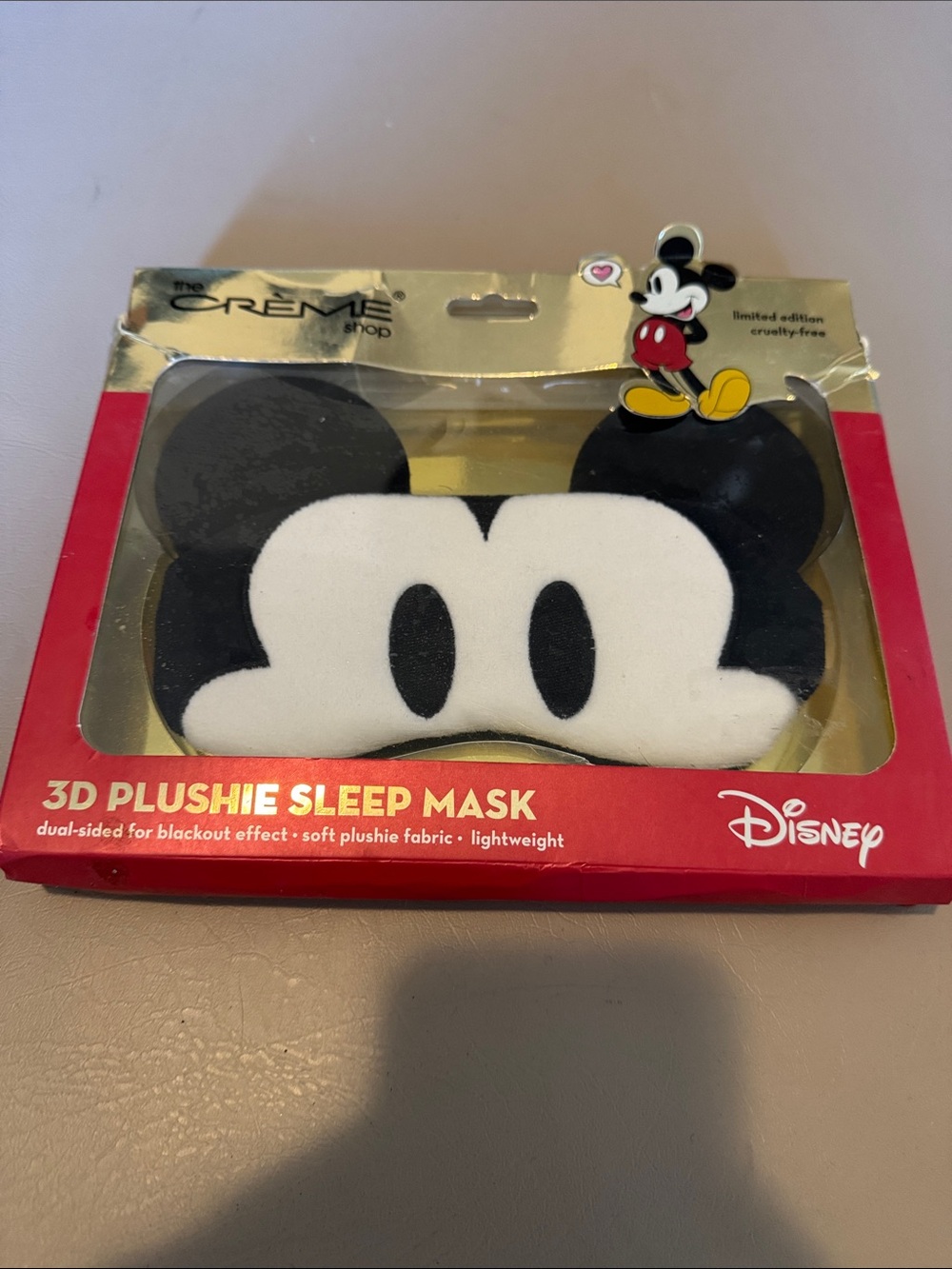 Disney Mickey 3D Plush Sleep Mask - Black, White & Yellow